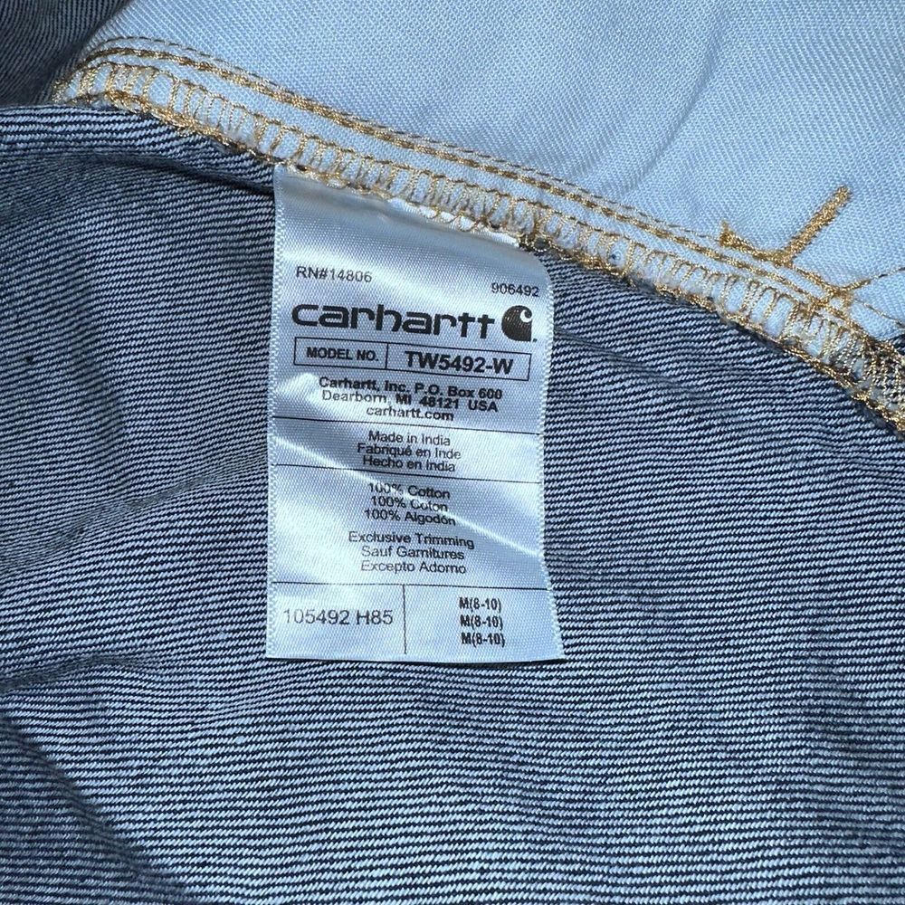 Carhartt Women's Relaxed Fit Midweight Denim Long-Sleeve Over Shirt Sz S - Picture 5 of 7